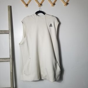 NWT REEBOK MEN'S CREAM AND BROWN TANK HOODIE SIZE 2XL